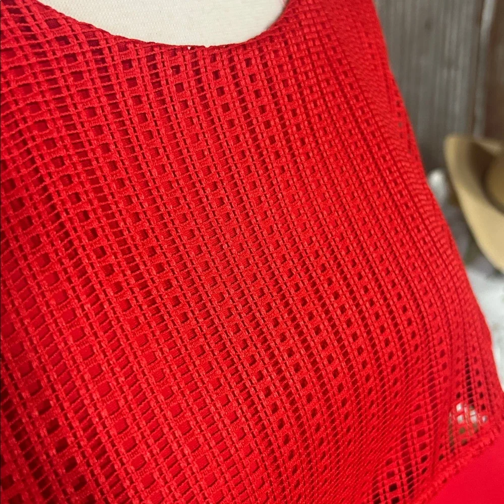 Gracia Vibrant Red Top with Cape Detail - Picture 3 of 9